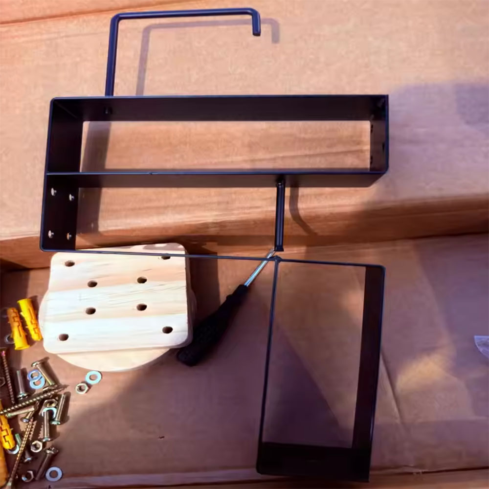 Home Gym Wall Mounted - حامل خشبي لخوذة الدراجات النارية، خطاف