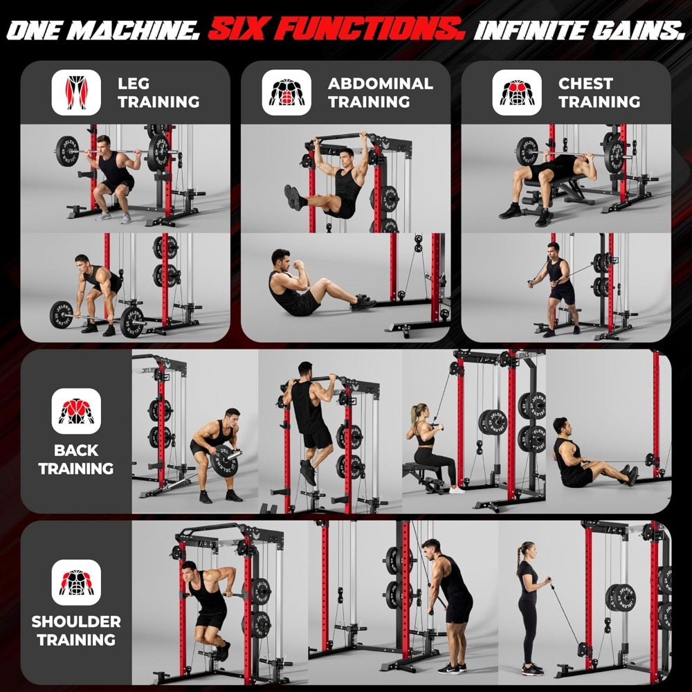 رف قوة متعدد الوظائف بسعة 2000 - مراجعة Pulley Home Gym وسعره